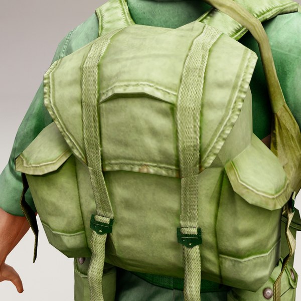 3ds max vietnam war soldier rigged biped