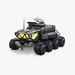 3D sci-fi rover modeled model