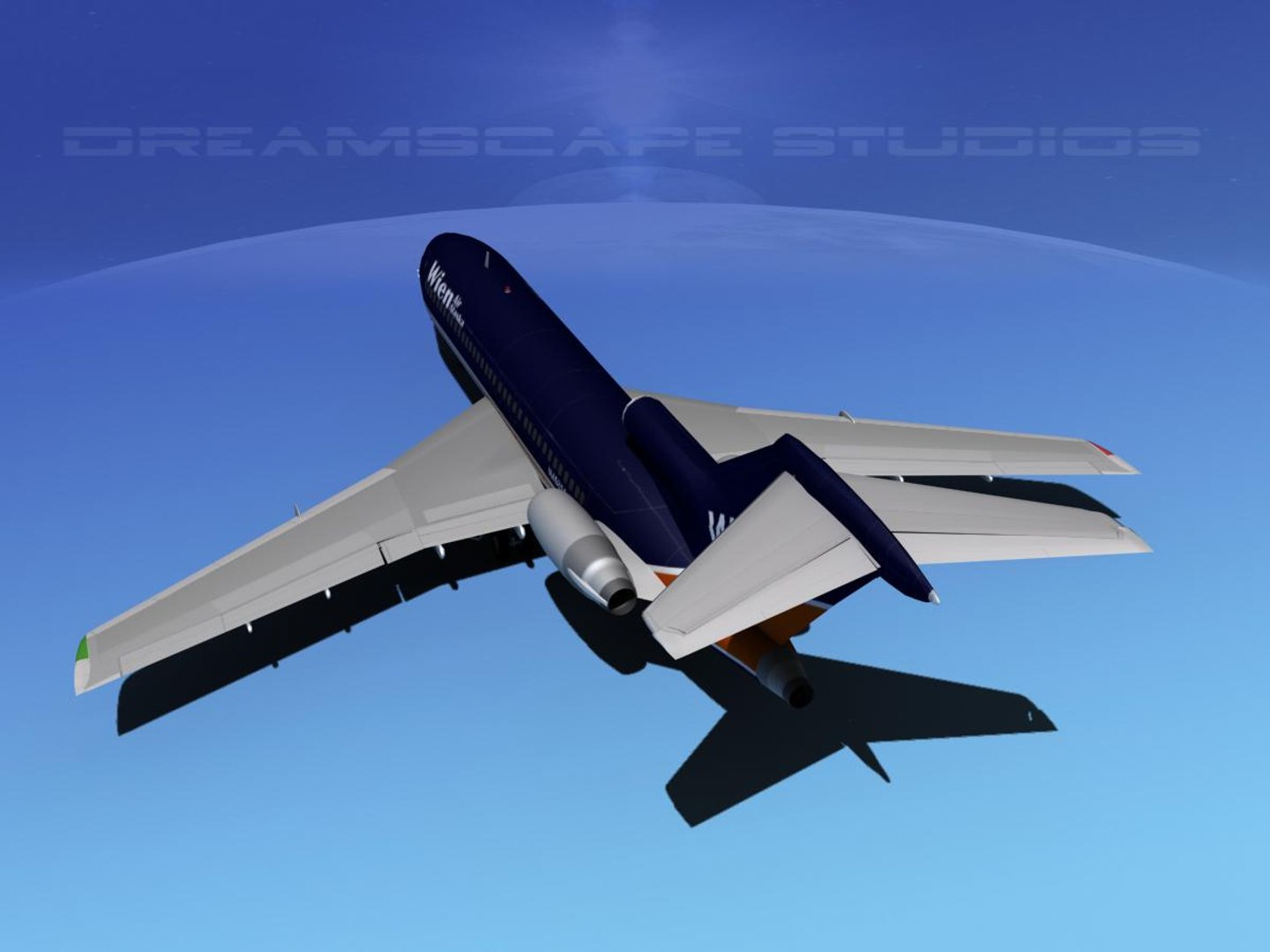 3d Airline Boeing 727 727-100 Model