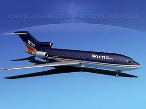 3d airline boeing 727 727-100 model