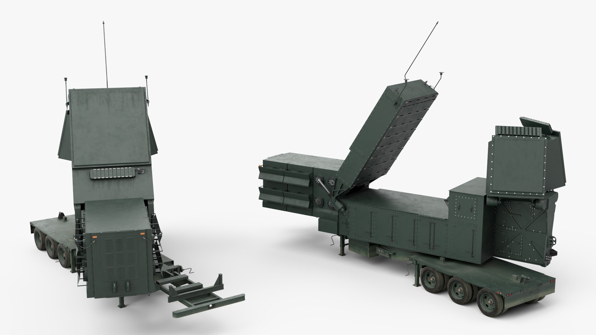 Field Radar Unit Dark Green Dusty Rigged 3D model preview