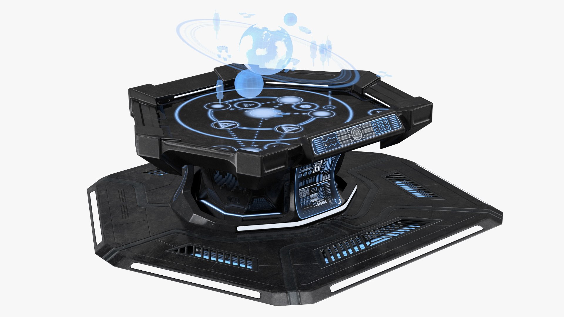 Sci Fi Holographic Tables Collection 3D model preview