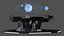 Schwarzer Sci-Fi-Command-Center-Tisch