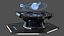 Schwarzer Sci-Fi-Command-Center-Tisch