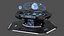 Schwarzer Sci-Fi-Command-Center-Tisch