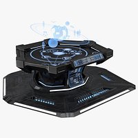 Black Sci-fi Command Center Table