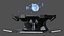 Schwarzer Sci-Fi-Command-Center-Tisch