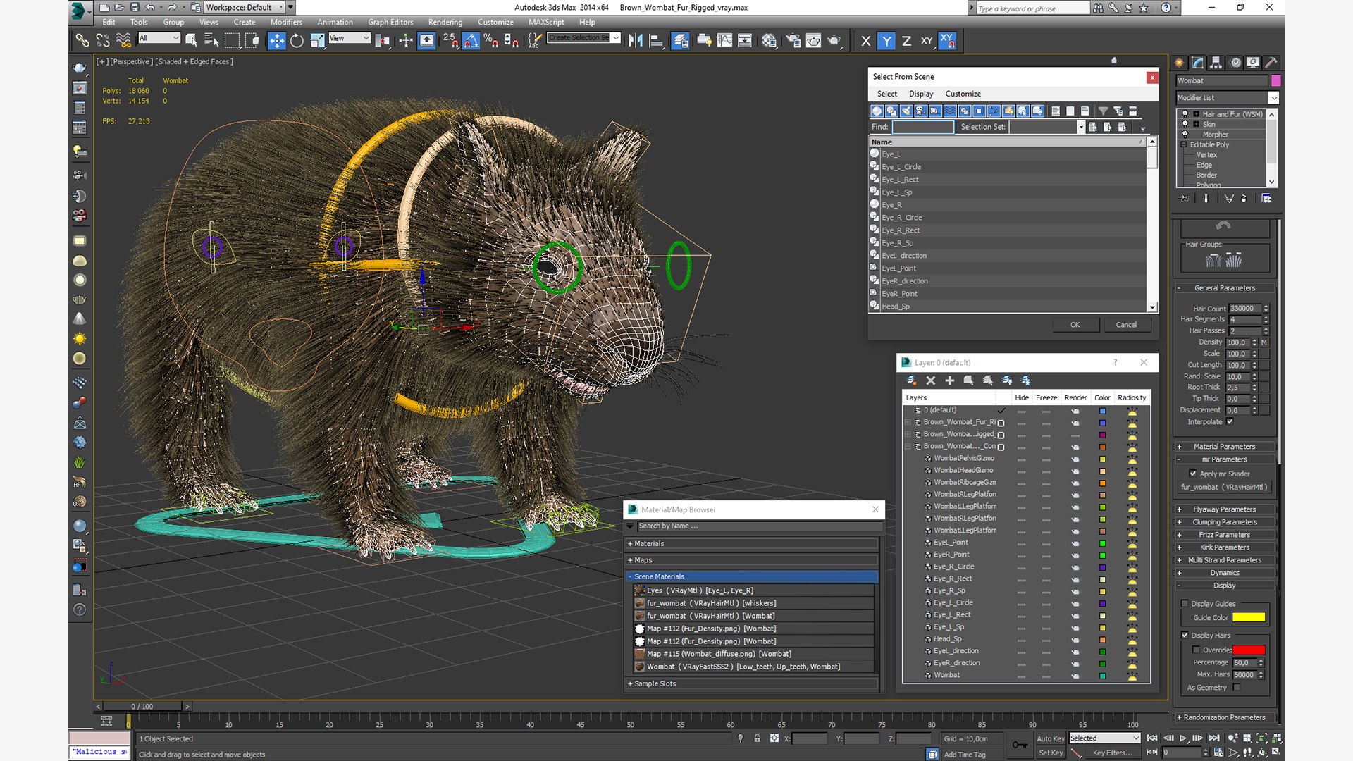 3D Model Brown Wombat Fur Rigged - TurboSquid 2099488