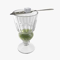 Absinthe Pontarlier Reservoir Glass With Spoon