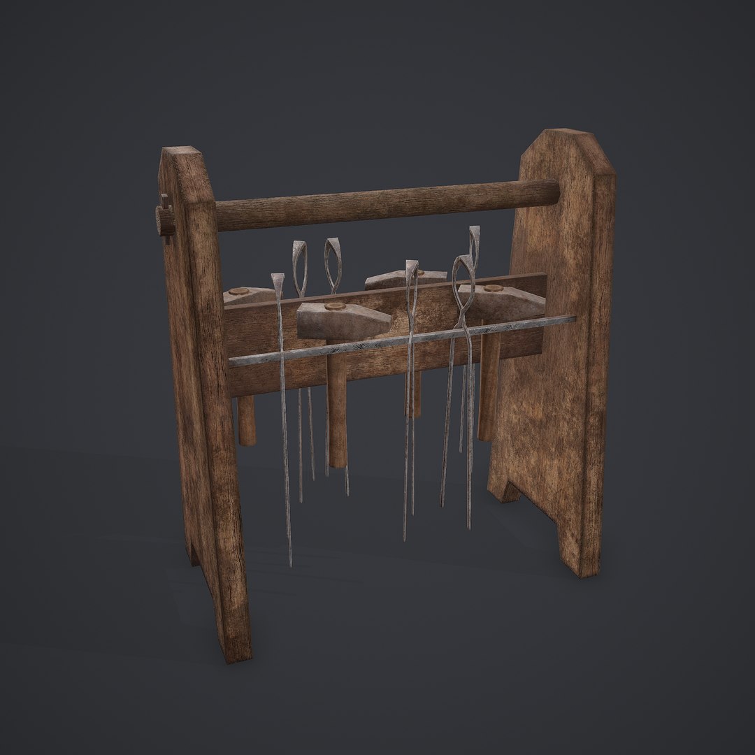 Medieval Blacksmith Tool Rack 3D model - TurboSquid 1729299