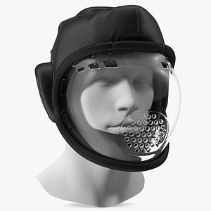 3D Kudo Helmet Playwell Black on Mannequin Head
