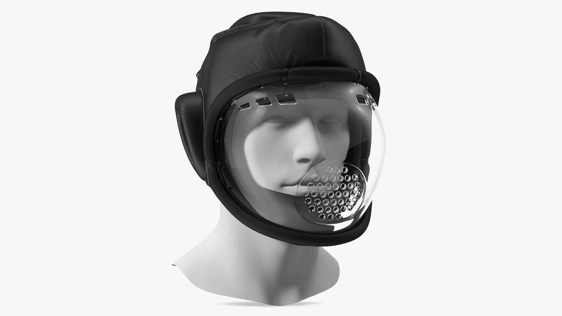 Kudo Helmet Playwell Black on Mannequin Head 3D model preview
