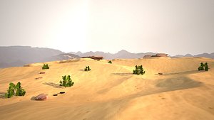 3D Sand Grass Dune desert landscape sahara  wilderness  area