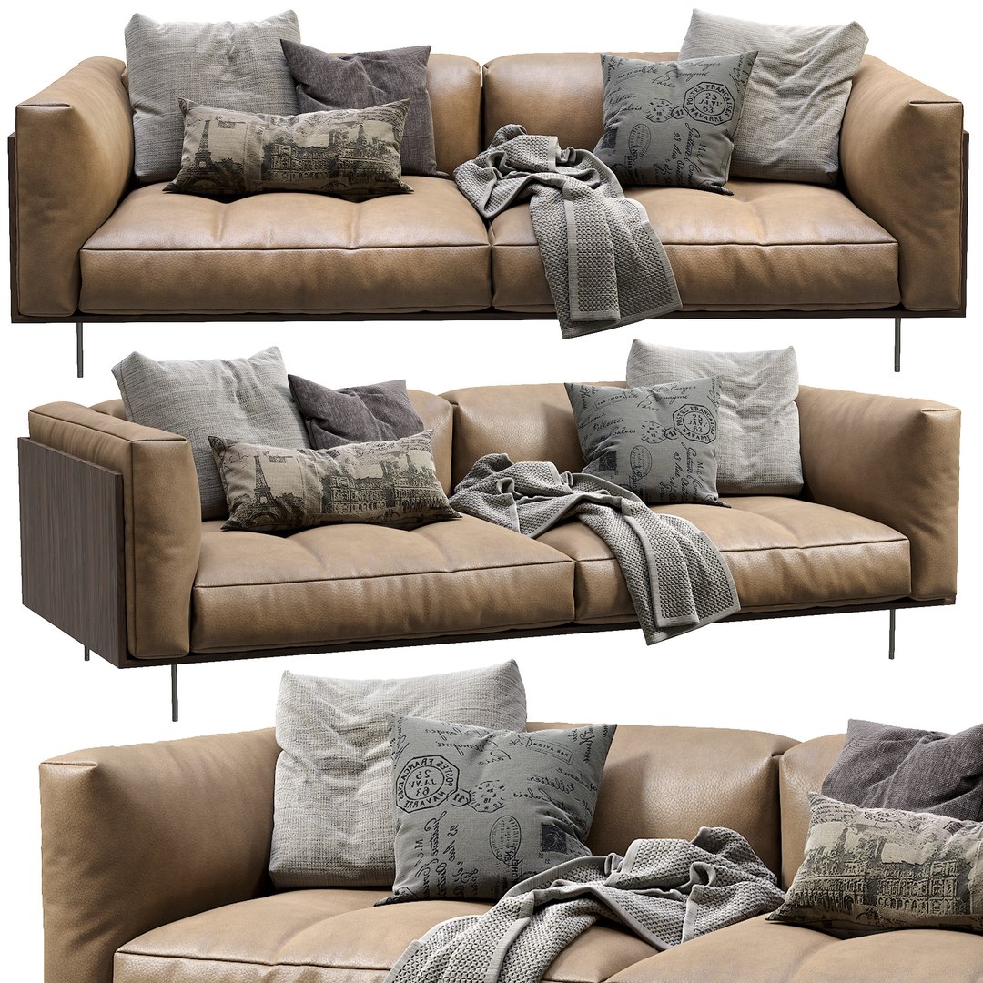 Living Divani Leather Sofa 3D Model TurboSquid 1637667