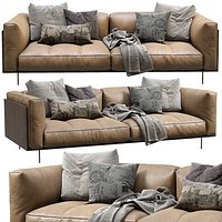Living Divani Leather Sofa Rodwood