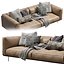Living Divani Leather Sofa Rodwood