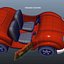 voiture de dessin animé rouge truqué