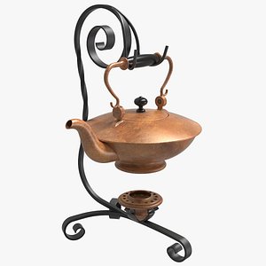 Antique Copper Hanging Tea Kettle