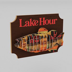 Lake Hour Bass Beer Sign 3D model