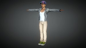 Character - City Rocker Avatar - Rigged and Blendshapes model