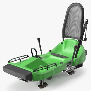 Rail-Guided Coaster Sled With Levers Green
