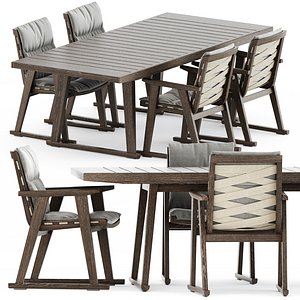 Gio outdoor chairs and Gio table 3D model