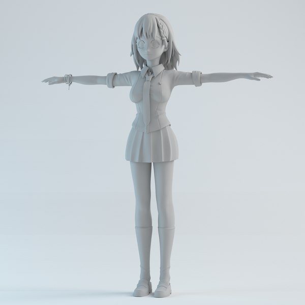 japan girl 3d obj