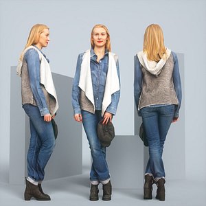 realistic blonde jeans 3D