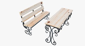 forged bench table 3d 3ds