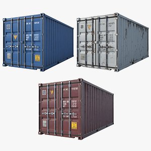 3 Cargo Containers UHD 3D model