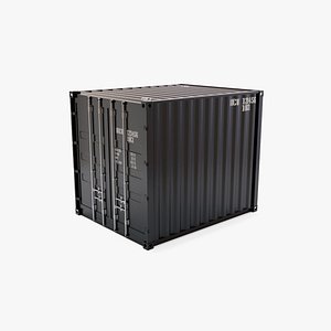 3D model 10Ft Cargo Container - Black - Clean