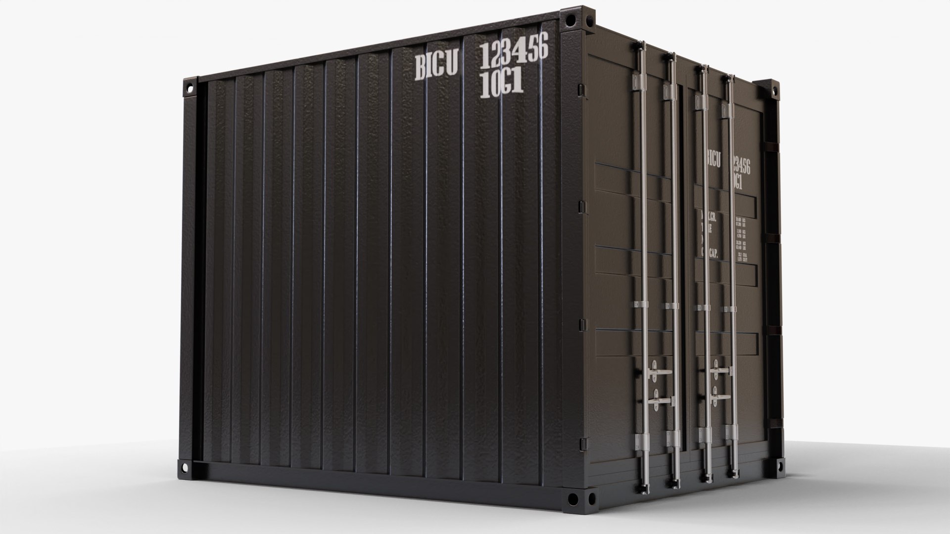 3D model 10Ft Cargo Container - Black - Clean https://p.turbosquid.com/ts-thumb/02/KW6tsk/G1/diffuse_5/jpg/1658564410/1920x1080/fit_q87/c3027224d379fdd7aab45d9204eab0d3017f9aa3/diffuse_5.jpg