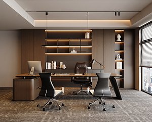 Contemporary Executive Office Scene 3D