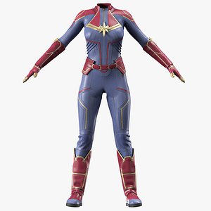 3D captain marvel outfit with texture