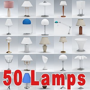 3dsmax set 50 table lamps