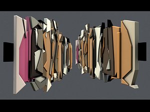 abstract grafitti wall sculpture decoration
