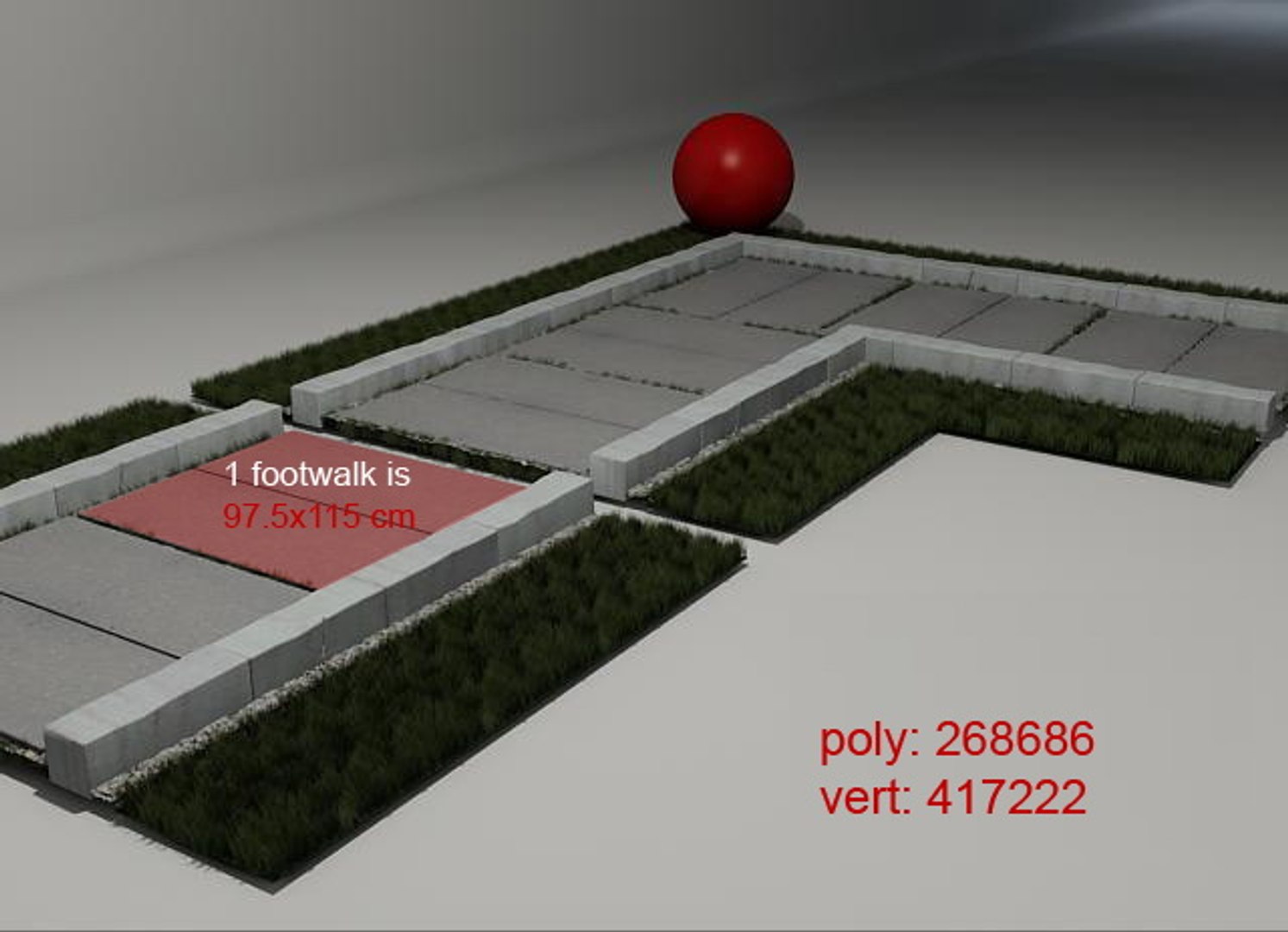 3d Grass Footwalk 02 Model