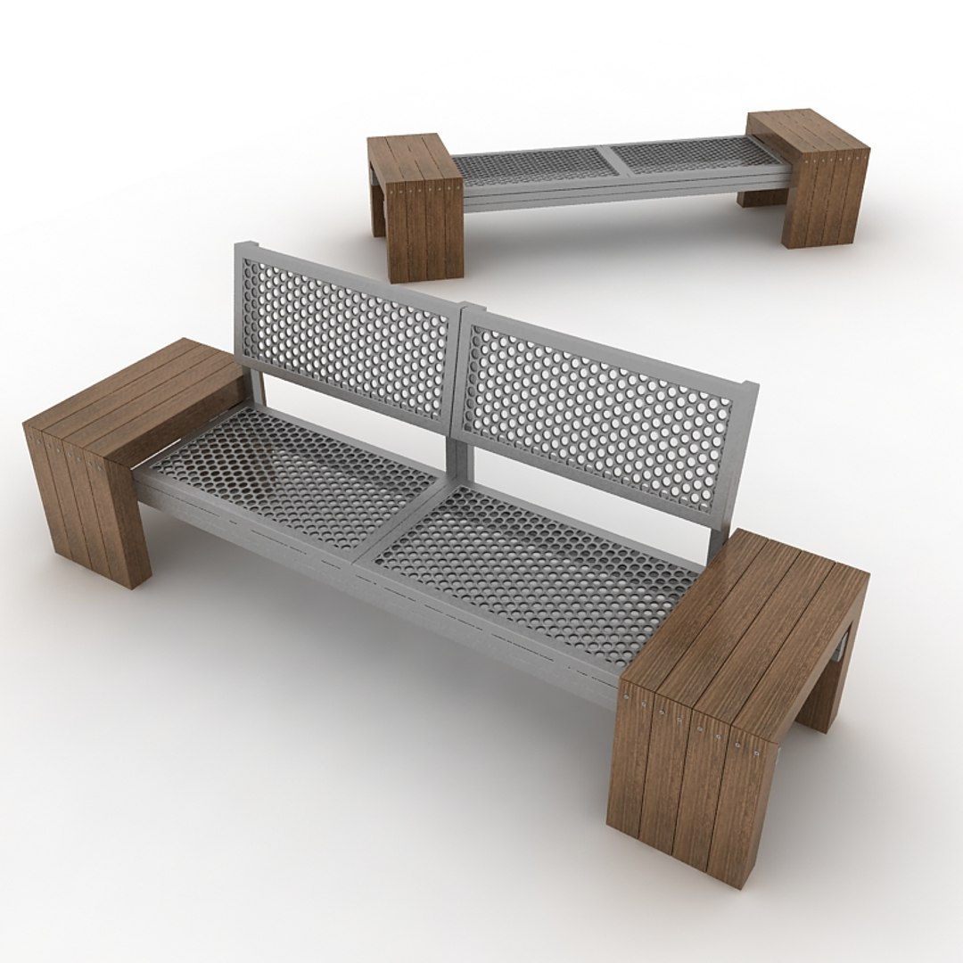 urban furniture bench 3d model