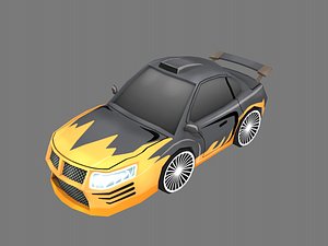 black cartoon car 3D
