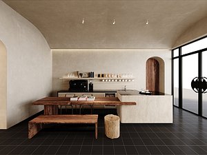 Contemporary Minimal Cafe Scene
