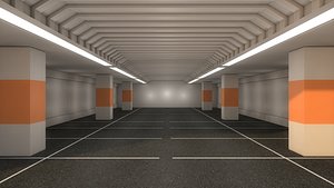3D model Underground  Car Parking Area