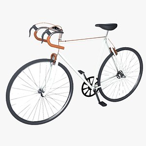 Low poly bicycle white color 3D Model StemCell certified UV 4K PBR Textures
