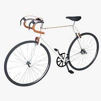 Low poly bicycle white color  3D Model StemCell certified UV 4K PBR Textures