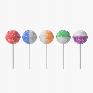 3D model realistic sugar lollipops
