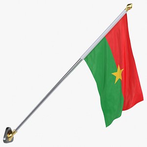 Burkina Faso Cloth Flag Wall Mount Animated Loop
