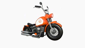 3D Motorcycle Cartoon A06 Orange - Custom Vehicle Design model