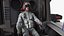 Shabby Big Walking Sci-Fi Black Robot mit Pilot