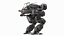 Shabby Big Walking Sci-Fi Black Robot mit Pilot