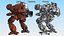 Shabby Big Walking Sci-Fi Black Robot mit Pilot