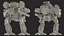 Shabby Big Walking Sci-Fi Black Robot mit Pilot